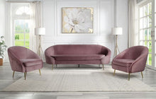 Load image into Gallery viewer, Abey Pink Velvet 90 Inch Sofa