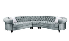 Load image into Gallery viewer, Qulan Gray Velvet Sectional