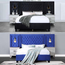Load image into Gallery viewer, Damazy Crystal Tufted Velvet Queen Wall Bed