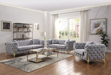 Load image into Gallery viewer, Jelanea Collection Tufted Grey Velvet