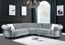 Load image into Gallery viewer, Qulan Gray Velvet Sectional