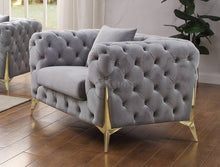 Load image into Gallery viewer, Jelanea Collection Tufted Grey Velvet