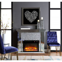 Load image into Gallery viewer, Noralie Faux Diamond Remote Heat Fireplace