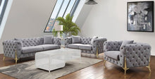Load image into Gallery viewer, Jelanea Collection Tufted Grey Velvet