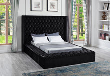 Load image into Gallery viewer, Queen Black Velvet Storage Bed
