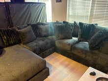 Load image into Gallery viewer, Black Glamorous 125 Inch Sectional
