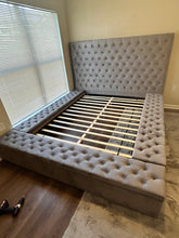 Load image into Gallery viewer, Queen Black Velvet Storage Bed
