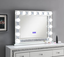 Load image into Gallery viewer, All Mirrored Vanity with Crystals, All Mirrored Chest and Nightstand with Faux Diamonds

