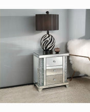 Load image into Gallery viewer, All Mirrored Vanity with Crystals, All Mirrored Chest and Nightstand with Faux Diamonds
