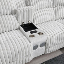 Load image into Gallery viewer, Gray Corduroy Power Reclining Sectional with Bluetooth Speakers, USB Ports and LED Lights
