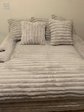 Load image into Gallery viewer, Plush Double Chaise Corduroy Lounger with USB Ports
