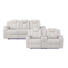 Load image into Gallery viewer, Sofa and Loveseat Transformer Power Recliners , LED Lights.Bluetooth Speakers, Reading Lights
