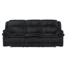 Load image into Gallery viewer, Black Corduroy Reclining 3Piece Sofa Set
