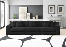 Load image into Gallery viewer, Black Corduroy Sectional with USB Ports and Bluetooth Spearkers

