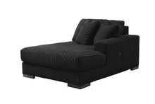 Load image into Gallery viewer, Black Corduroy Sectional with USB Ports and Bluetooth Spearkers
