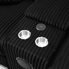 Load image into Gallery viewer, Black Corduroy Sectional with USB Ports and Bluetooth Spearkers
