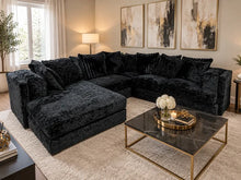 Load image into Gallery viewer, Black Glamorous 125 Inch Sectional
