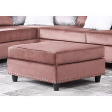 Load image into Gallery viewer, Pink or Blue Velvet Ottoman
