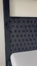 Load and play video in Gallery viewer, Black King Canopy Bed with Bluetooth Speakers and USB
