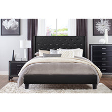 Load image into Gallery viewer, 50 inch Leather Crystal Tufted Bed
