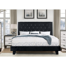 Load image into Gallery viewer, 50 inch Velvet Crystal Tufted Bed
