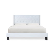 Load image into Gallery viewer, 50 inch Leather Crystal Tufted Bed
