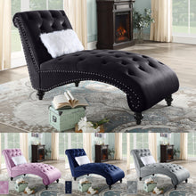 Load image into Gallery viewer, Crystal Tufted Velvet Chaise Lounges 4 Colors
