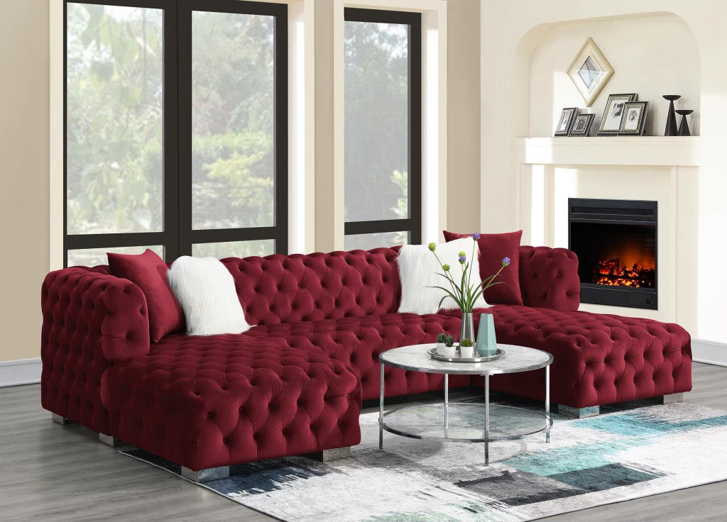 Tufted Velvet 3 Piece Sectional