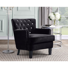 Load image into Gallery viewer, Crystal Tufted Velvet Accent Chair
