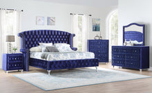 Load image into Gallery viewer, Blue Velvet Queen Bed Frame
