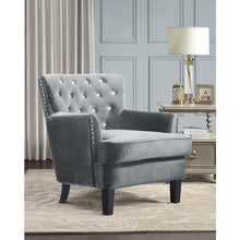 Load image into Gallery viewer, Crystal Tufted Velvet Accent Chair
