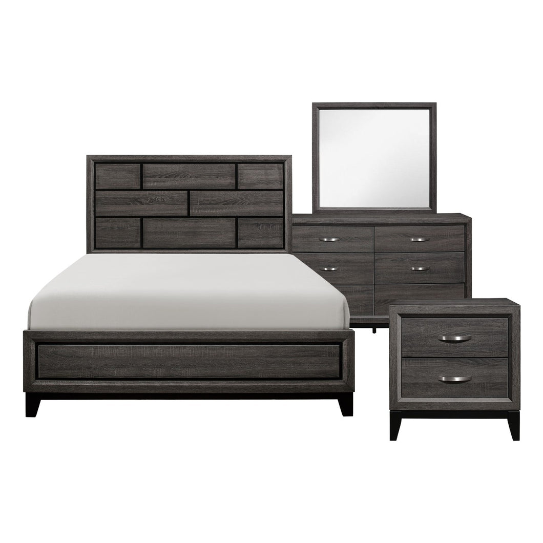 Davi Collection Dresser,Mirror, Nightstand and Queen Frame