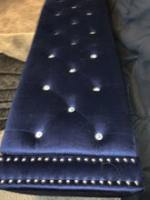 Load image into Gallery viewer, Crystal Tufted Velvet Storage Ottoman
