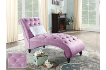 Load image into Gallery viewer, Crystal Tufted Velvet Chaise Lounges 4 Colors
