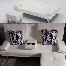 Load image into Gallery viewer, White Futon and Ottoman
