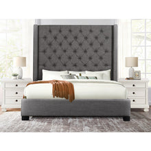 Load image into Gallery viewer, 68 1/2 Inch Tall Button Tufted Upholstered Fabric Beds
