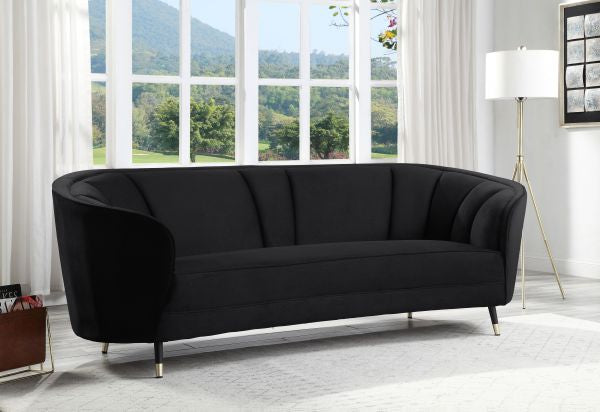 Achim Black Velvet 93 Inch Sofa