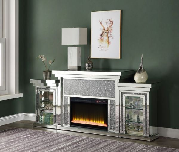 Noralie Three Piece Bookcase Fireplace