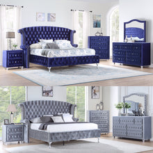 Load image into Gallery viewer, Blue Velvet Queen Bed Frame
