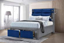 Load image into Gallery viewer, Bluetooth Queen Storage Bed with Speakers
