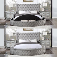 Load image into Gallery viewer, Gaiva Collection Gray Button Tufted Storage Bed
