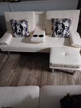 Load image into Gallery viewer, White Futon and Ottoman
