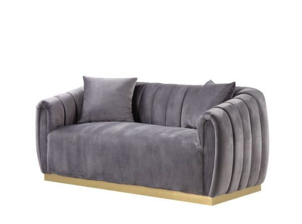 Elchanon Grey Velvet Sofa