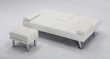 Load image into Gallery viewer, White Futon and Ottoman
