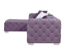 Load image into Gallery viewer, Qokmis Tufted Purple Velvet Sectional
