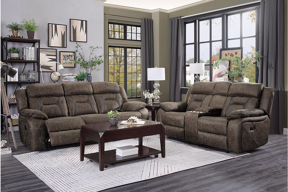 Madrona Hill Collection Microfiber Reclining Sofa and Loveseat