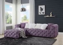 Load image into Gallery viewer, Qokmis Tufted Purple Velvet Sectional

