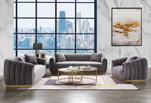 Load image into Gallery viewer, Elchanon Grey Velvet Sofa
