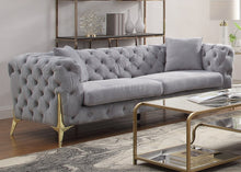 Load image into Gallery viewer, Jelanea Collection Tufted Grey Velvet

